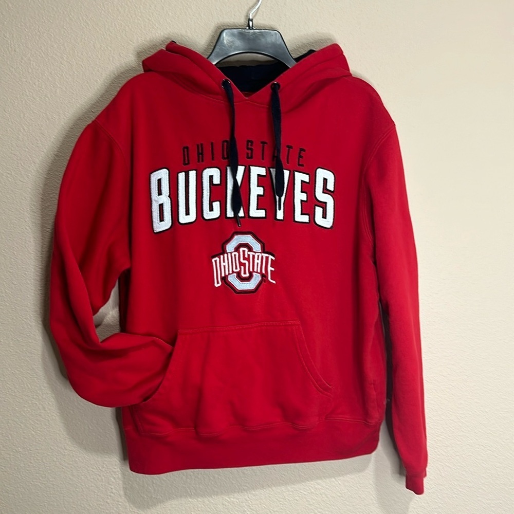SCARLET & GRAY Ohio State University Buckeyes Hoodie Sweatshirt, Size L